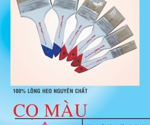 Giá cọ sơn Minh Thuận cán gỗ cán nhựa lông heo và lông thỏ, đa dạng kích thước